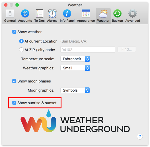 busycal not showing weather